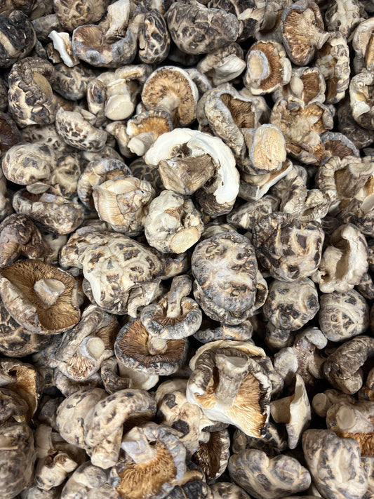 天白大花菇（带碎片） Large Dried White Shiitake Mushroom (With Fragments）